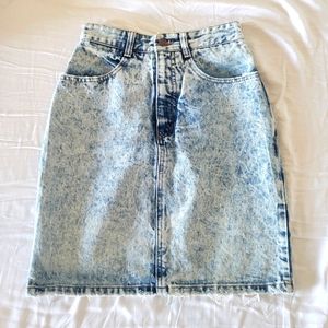 80s Vintage Acid Wash Denim skirt